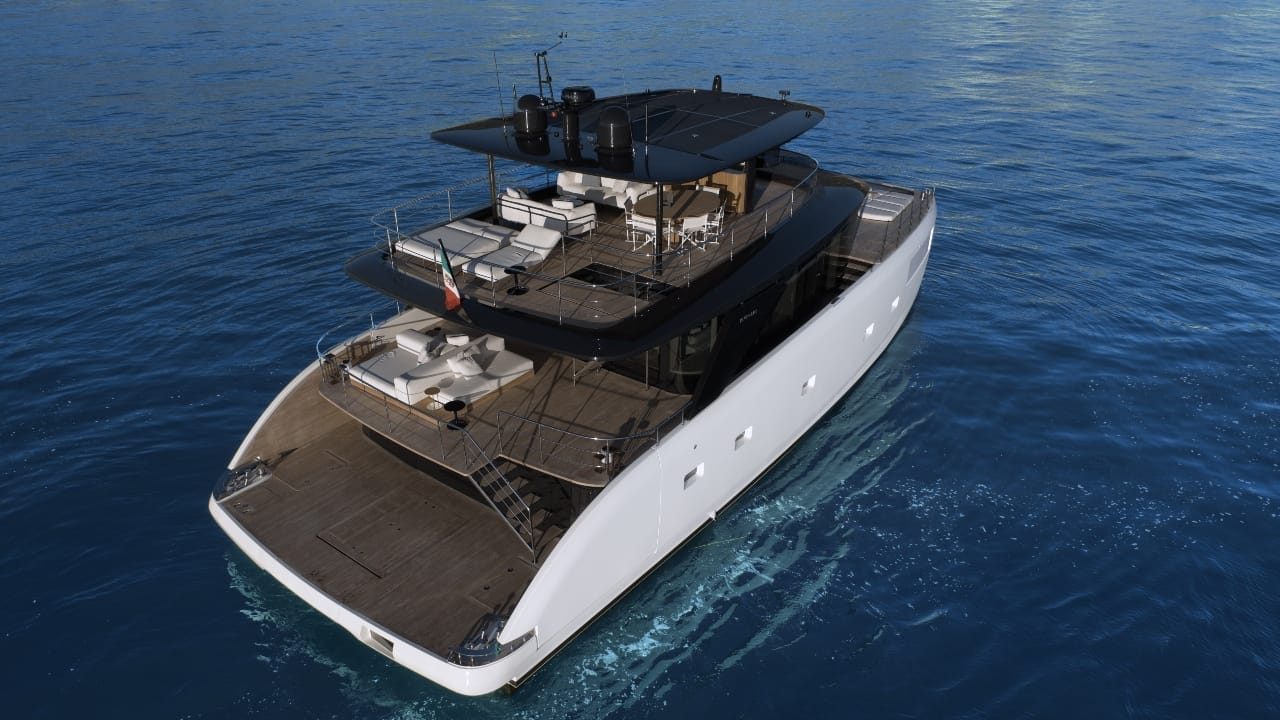 There are spacious lounging areas on the yacht.