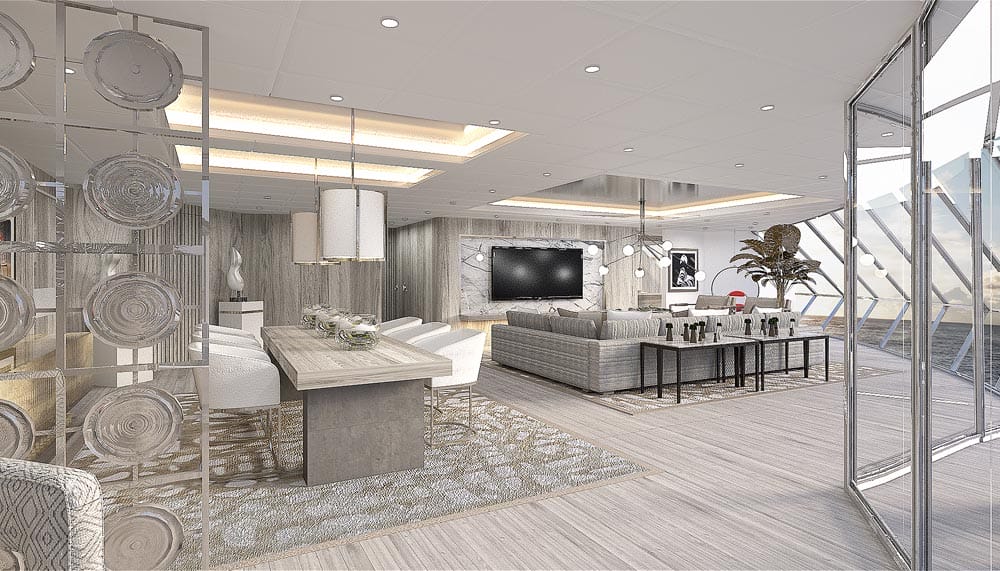 Interior of a luxury yacht