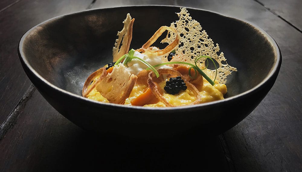 Egg, caviar and uni
