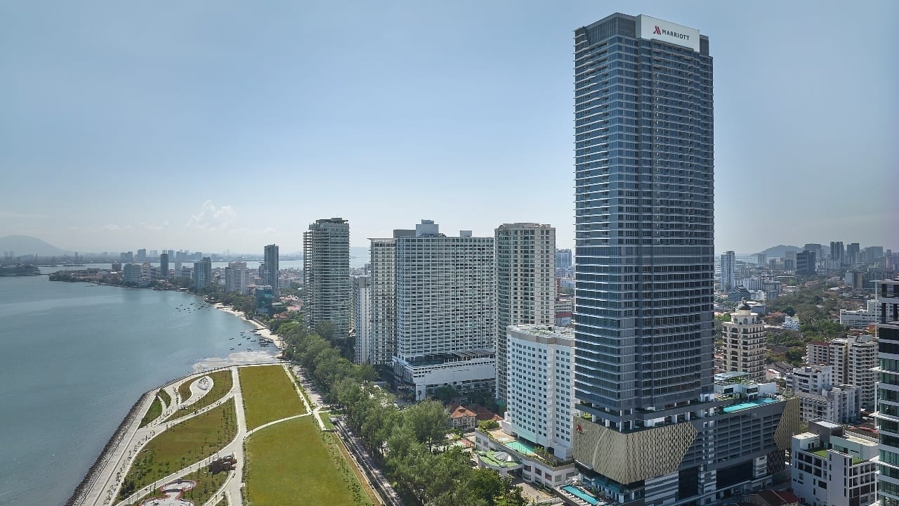 The Penang Marriott Complex Hotel facade.