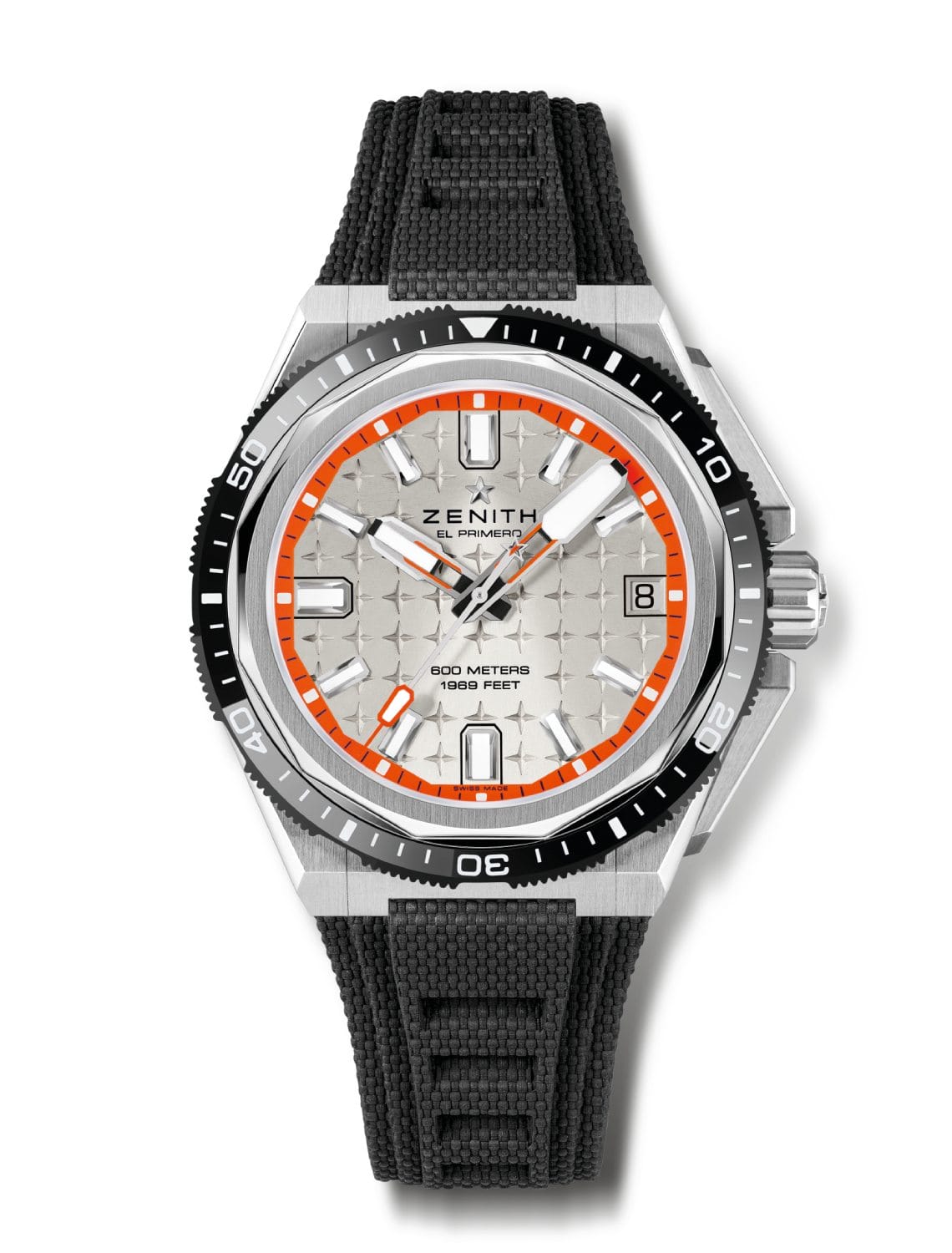 The watch'es highly intricate case design serves to enhance its depth-defying performance.