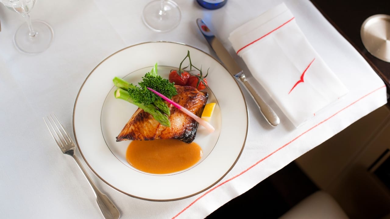 Guests may enjoy a delectable meal onboard.