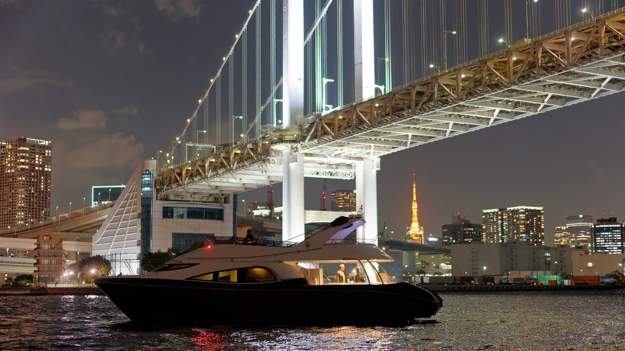 Reserved Cruise offers a wide variety of private charter cruises, including night-time leisurely trips from Tokyo Hinode Pier to Rainbow Bridge and Odaiba.