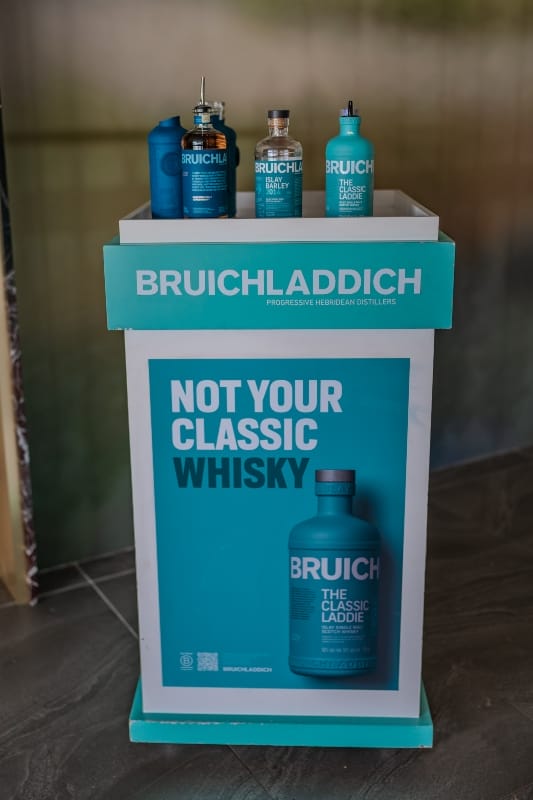 Among the options of whisky for those who successfully completed their test drives were (from right); Classic Laddie, Islay Barley 2014 and Eighteen Aged Years.