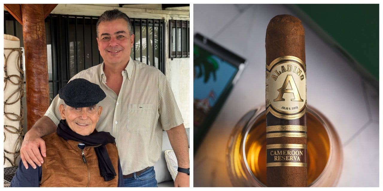 Julio R Eiroa (left) and son Justo; The Cameroon Reserva – first Cameroon puro in the market, made with 100 per cent Cameroon grown by JRE Tobacco and launched in 2024.
